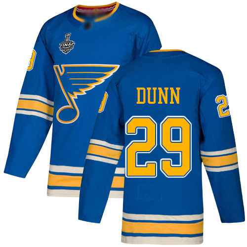 Personalized Blues #29 Vince Dunn Blue Alternate Authentic Stanley Cup Final Bound Stitched Hockey Jersey