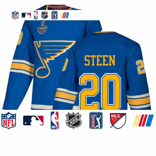 Personalized Blues #20 Alexander Steen Blue Alternate Authentic Stanley Cup Final Bound Stitched Hockey Jersey