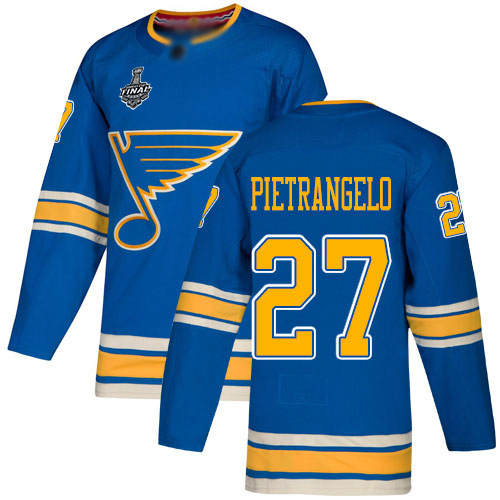Personalized Blues #27 Alex Pietrangelo Blue Alternate Authentic Stanley Cup Final Bound Stitched Hockey Jersey
