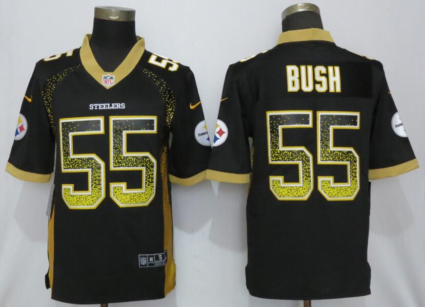Personalized Steelers 55 Devin Bush Black Drift Fashion Limited Jersey