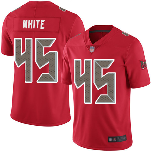 Personalized Buccaneers #45 Devin White Red Men’s Stitched Football Limited Rush Jersey