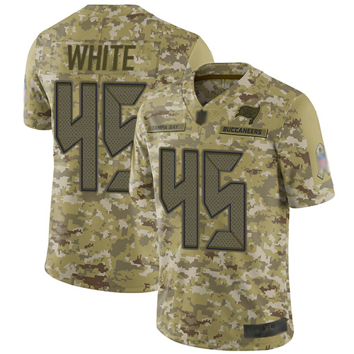 Personalized Buccaneers #45 Devin White Camo Men’s Stitched Football Limited 2018 Salute To Service Jersey