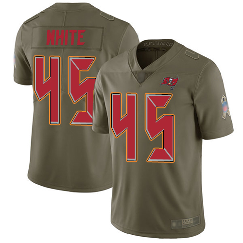 Personalized Buccaneers #45 Devin White Olive Men’s Stitched Football Limited 2017 Salute To Service Jersey