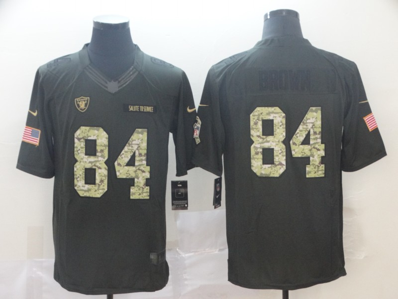 Personalized Raiders 84 Antonio Brown Black Camo Salute To Service Limited Jersey