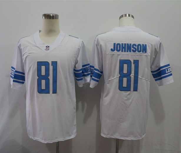 Personalized Lions 81 Calvin Johnson White Untouchable Limited Jersey