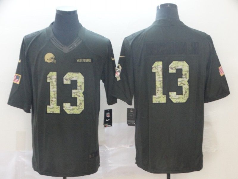 Personalized Browns 13 Odell Beckham Jr Black Camo Salute To Service Limited Jersey