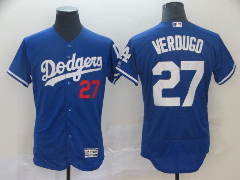 Personalized Dodgers 27 Alex Verdugo Blue Flexbase Jersey