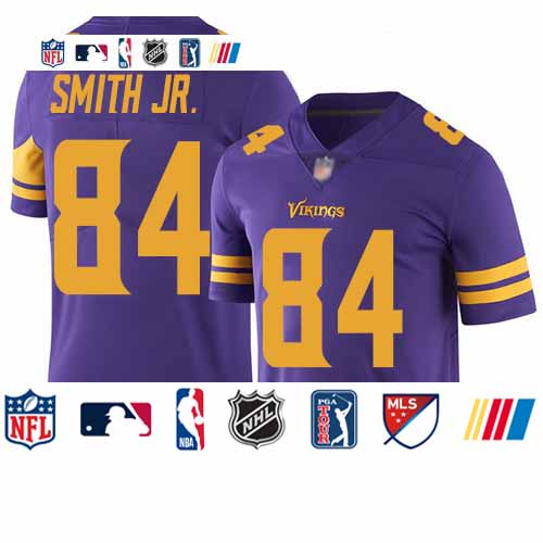Personalized Vikings #84 Irv Smith Jr. Purple Youth Stitched Football Limited Rush Jersey