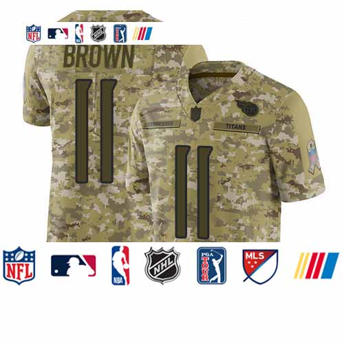 Personalized Titans #11 A.J. Brown Camo Youth Stitched Football Limited 2018 Salute to Service Jersey