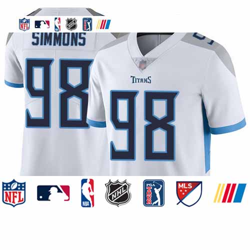 Personalized Titans #98 Jeffery Simmons White Youth Stitched Football Untouchable Limited Jersey