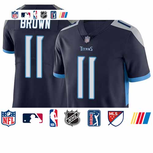 Personalized Titans #11 A.J. Brown Navy Blue Team Color Youth Stitched Football Untouchable Limited Jersey