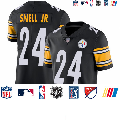 Personalized Steelers #24 Benny Snell Jr. Black Team Color Youth Stitched Football Untouchable Limited Jersey