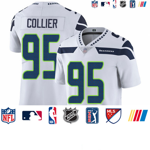Personalized Seahawks #95 L.J. Collier White Youth Stitched Football Untouchable Limited Jersey