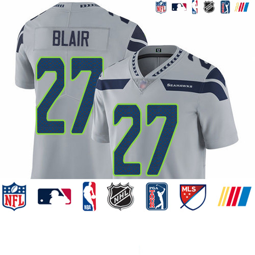 Personalized Seahawks #27 Marquise Blair Grey Alternate Youth Stitched Football Untouchable Limited Jersey