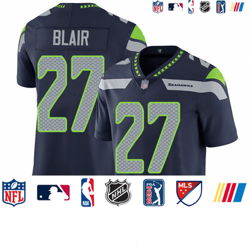 Personalized Seahawks #27 Marquise Blair Steel Blue Team Color Youth Stitched Football Untouchable Limited Jersey