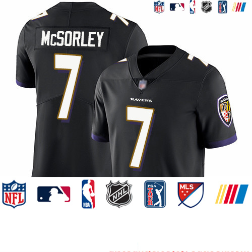 Personalized Ravens #7 Trace McSorley Black Alternate Youth Stitched Football Untouchable Limited Jersey