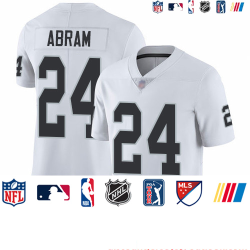 Personalized Raiders #24 Johnathan Abram White Youth Stitched Football Untouchable Limited Jersey
