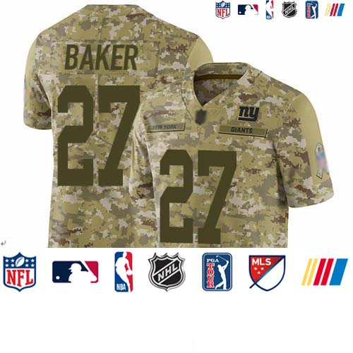 Personalized Giants #27 Deandre Baker Camo Youth Stitched Football Limited 2018 Salute to Service Jersey