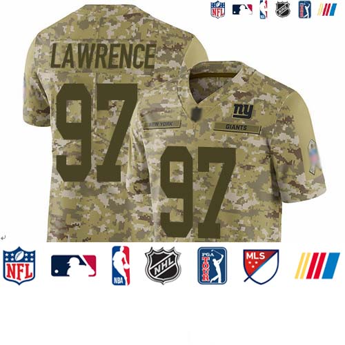Personalized Giants #97 Dexter Lawrence Camo Youth Stitched Football Limited 2018 Salute to Service Jersey