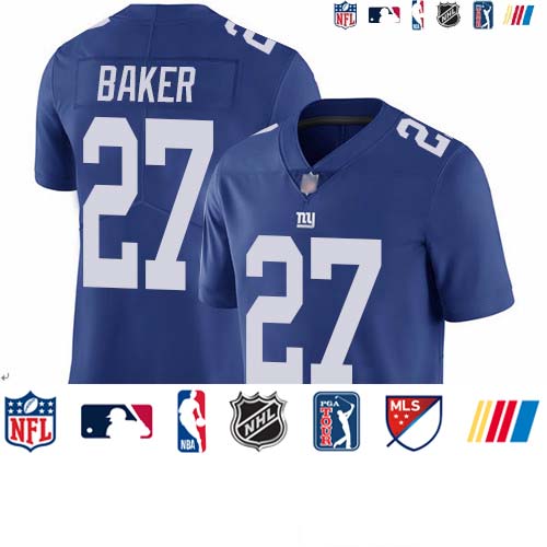 Personalized Giants #27 Deandre Baker Royal Blue Team Color Youth Stitched Football Untouchable Limited Jersey