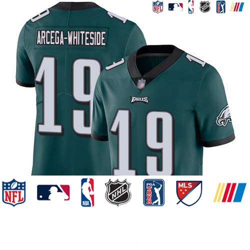 Personalized Eagles #19 JJ Arcega-Whiteside Midnight Green Team Color Youth Stitched Football Untouchable Limited Jersey