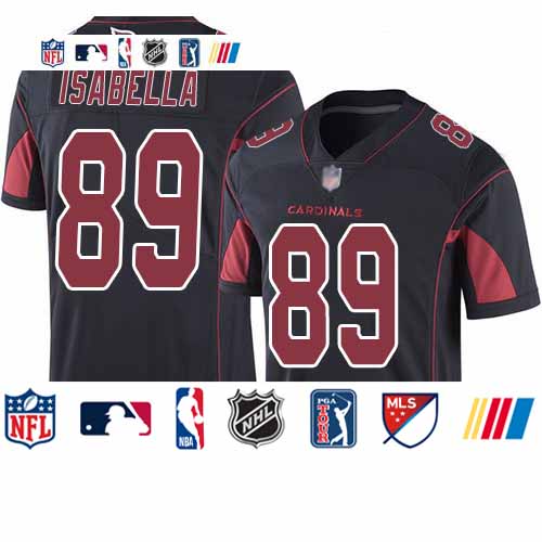 Personalized Cardinals #89 Andy Isabella Black Youth Stitched Football Limited Rush Jersey