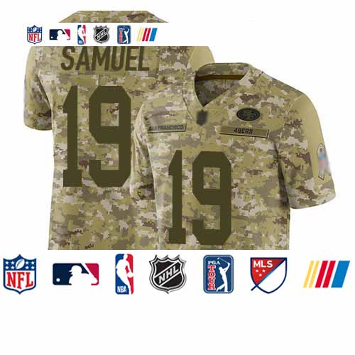 Personalized 49ers #19 Deebo Samuel Camo Youth Stitched Football Limited 2018 Salute to Service Jersey