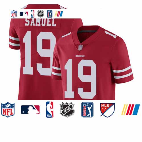 Personalized 49ers #19 Deebo Samuel Red Team Color Youth Stitched Football Untouchable Limited Jersey