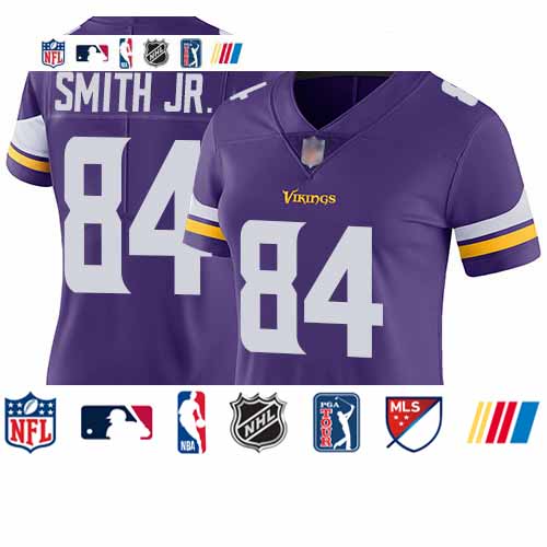 Personalized Vikings #84 Irv Smith Jr. Purple Team Color Women’s Stitched Football Untouchable Limited Jersey