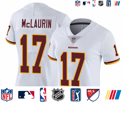 Personalized Redskins #17 Terry McLaurin White Women’s Stitched Football Untouchable Limited Jersey