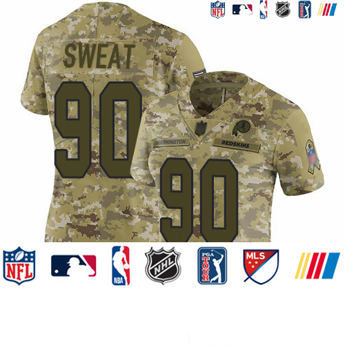 Personalized Redskins #90 Montez Sweat Camo Women’s Stitched Football Limited 2018 Salute to Service Jersey