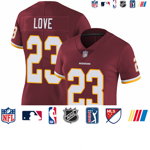 Personalized Redskins #23 Bryce Love Burgundy Red Team Color Women’s Stitched Football Untouchable Limited Jersey