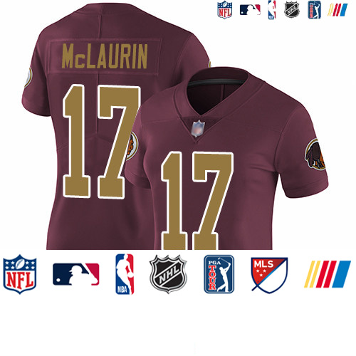 Personalized Redskins #17 Terry McLaurin Burgundy Red Alternate Women’s Stitched Football Untouchable Limited Jersey