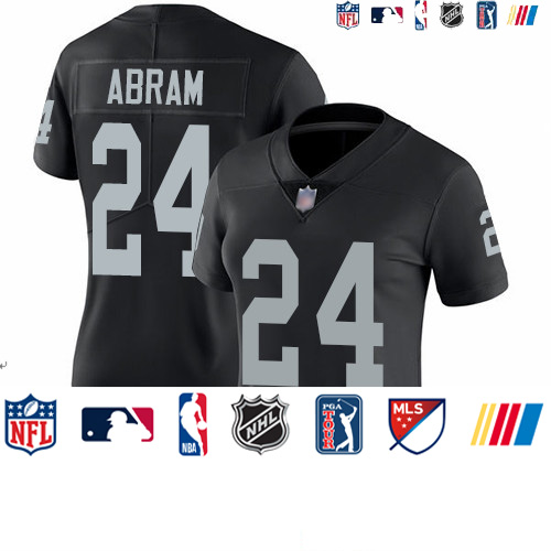 Personalized Raiders #24 Johnathan Abram Black Team Color Women’s Stitched Football Untouchable Limited Jersey