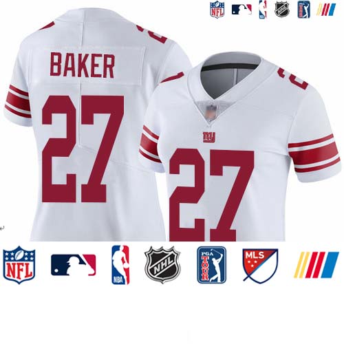 Personalized Giants #27 Deandre Baker White Women’s Stitched Football Untouchable Limited Jersey