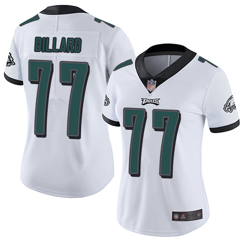 Personalized Eagles #77 Andre Dillard White Women’s Stitched Football Untouchable Limited Jersey