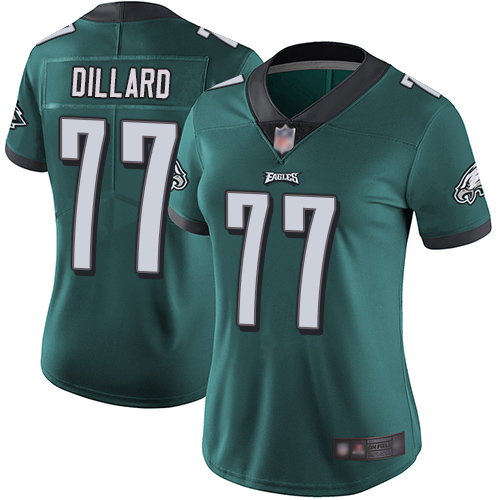 Personalized Eagles #77 Andre Dillard Midnight Green Team Color Women’s Stitched Football Untouchable Limited Jersey