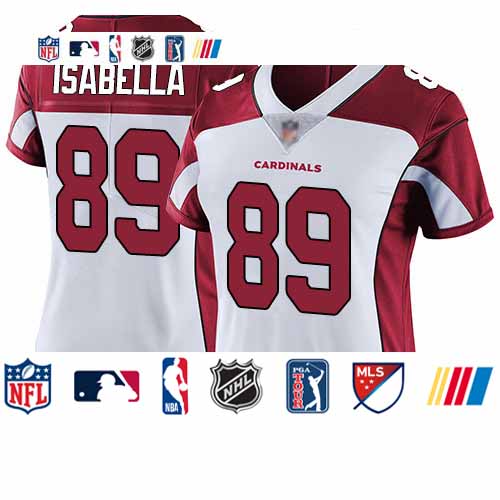 Personalized Cardinals #89 Andy Isabella White Women’s Stitched Football Untouchable Limited Jersey
