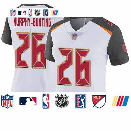 Personalized Buccaneers #26 Sean Murphy-Bunting White Women’s Stitched Football Untouchable Limited Jersey