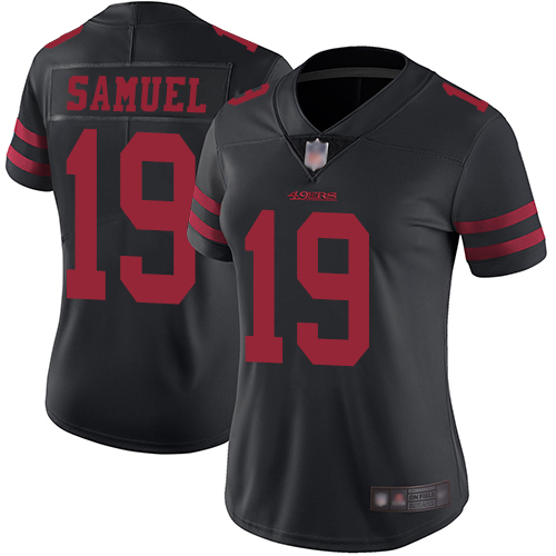 Personalized 49ers #19 Deebo Samuel Black Alternate Women’s Stitched Football Untouchable Limited Jersey