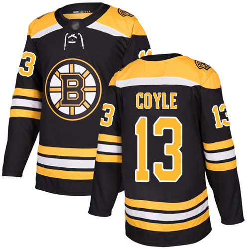 Personalized Bruins #13 Charlie Coyle Black Home Authentic Stitched Hockey Jersey