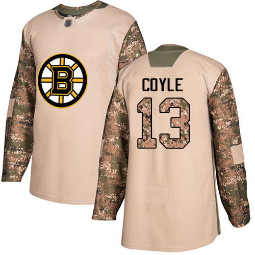 Personalized Bruins #13 Charlie Coyle Camo Authentic 2017 Veterans Day Stitched Hockey Jersey