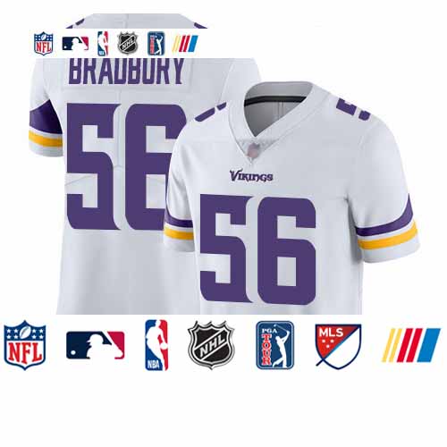 Personalized Vikings #56 Garrett Bradbury White Men’s Stitched Football Untouchable Limited Jersey