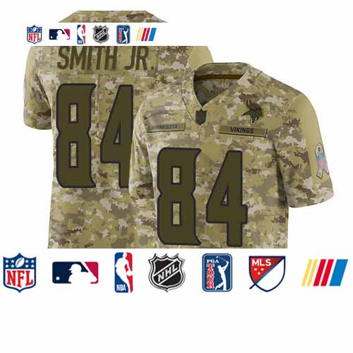 Personalized Vikings #84 Irv Smith Jr. Camo Men’s Stitched Football Limited 2018 Salute To Service Jersey