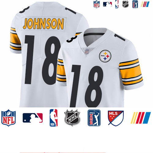 Personalized Steelers #18 Diontae Johnson White Men’s Stitched Football Untouchable Limited Jersey