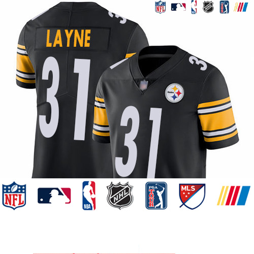 Personalized Steelers #31 Justin Layne Black Team Color Men’s Stitched Football Untouchable Limited Jersey
