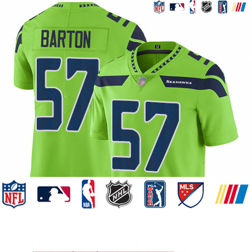 Personalized Seahawks #57 Cody Barton Green Men’s Stitched Football Limited Rush Jersey