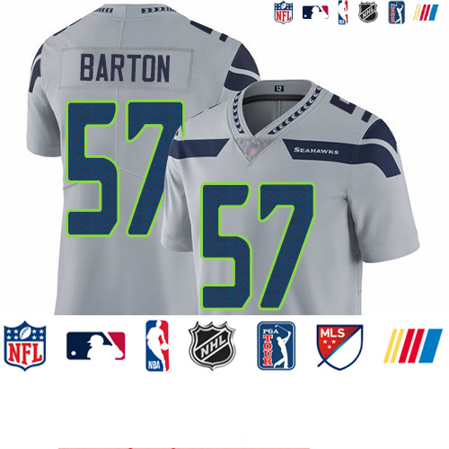 Personalized Seahawks #57 Cody Barton Grey Alternate Men’s Stitched Football Untouchable Limited Jersey