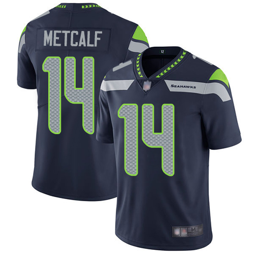 Personalized Seahawks #14 D.K. Metcalf Steel Blue Team Color Men’s Stitched Football Untouchable Limited Jersey