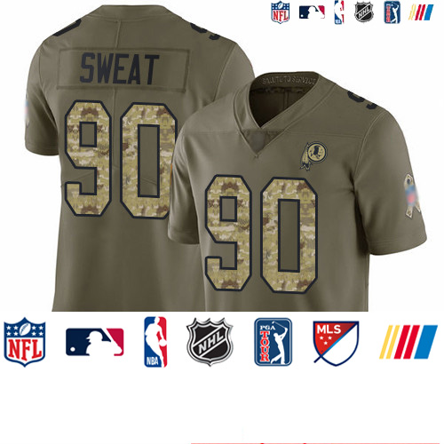 Personalized Redskins #90 Montez Sweat Olive Camo Men’s Stitched Football Limited 2017 Salute To Service Jersey